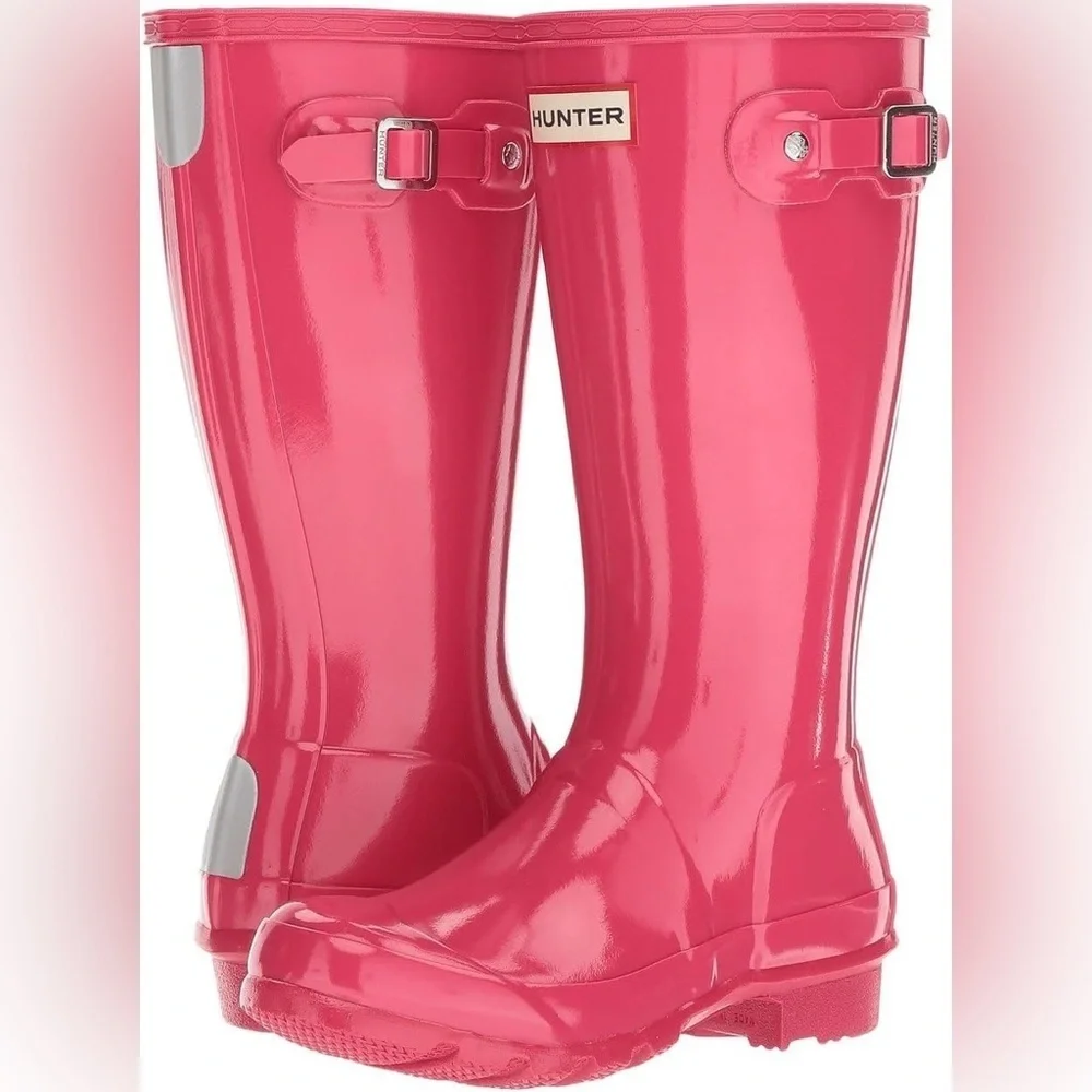 Hunter The Original Kids Gloss Wellington Rain Boot Pink Youth Kids
